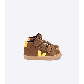 Kids' Veja ESPLAR MID SUEDE High Tops Coffee | ZA 696LIS